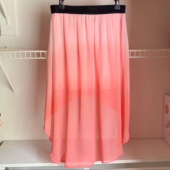 Coral Ombre Hi-low Skirt - Picture 3 of 3